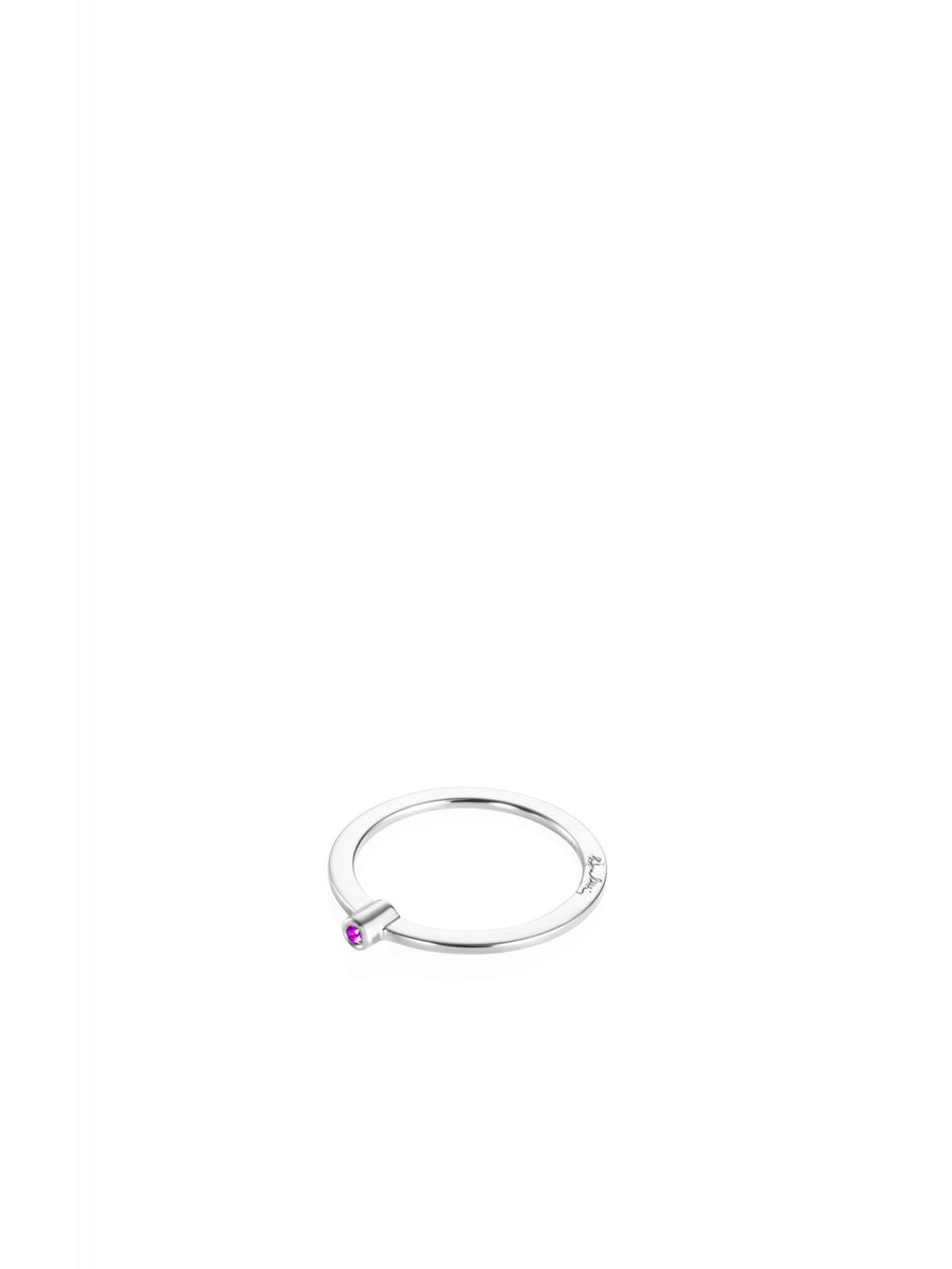 Ring Micro Blink Pink Sapphire Silver - Dahlströms Guld