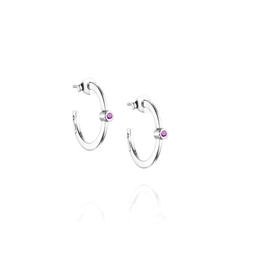 Örhängen Micro Blink Hoops Pink Sapphire - Dahlströms Guld