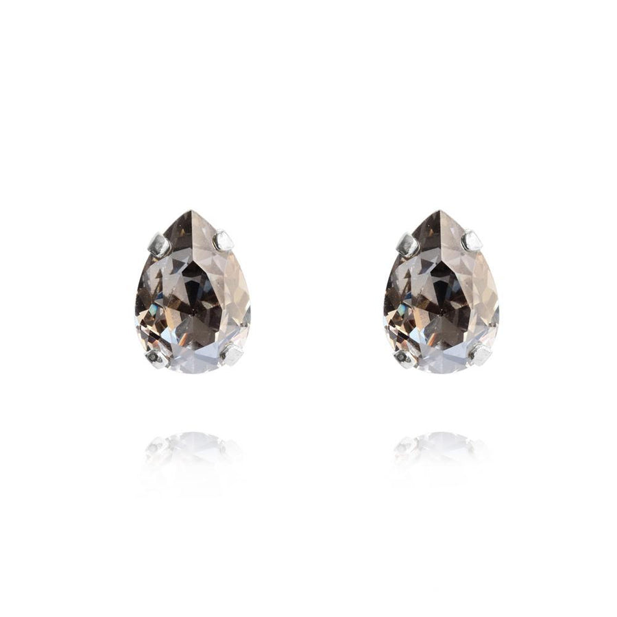 Örhängen Petite Drop Stud Rhodium Black Diamond - Dahlströms Guld