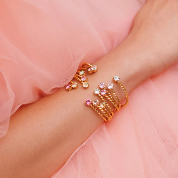 Mini Twisted Armband Gold / Light Peach - Dahlströms Guld