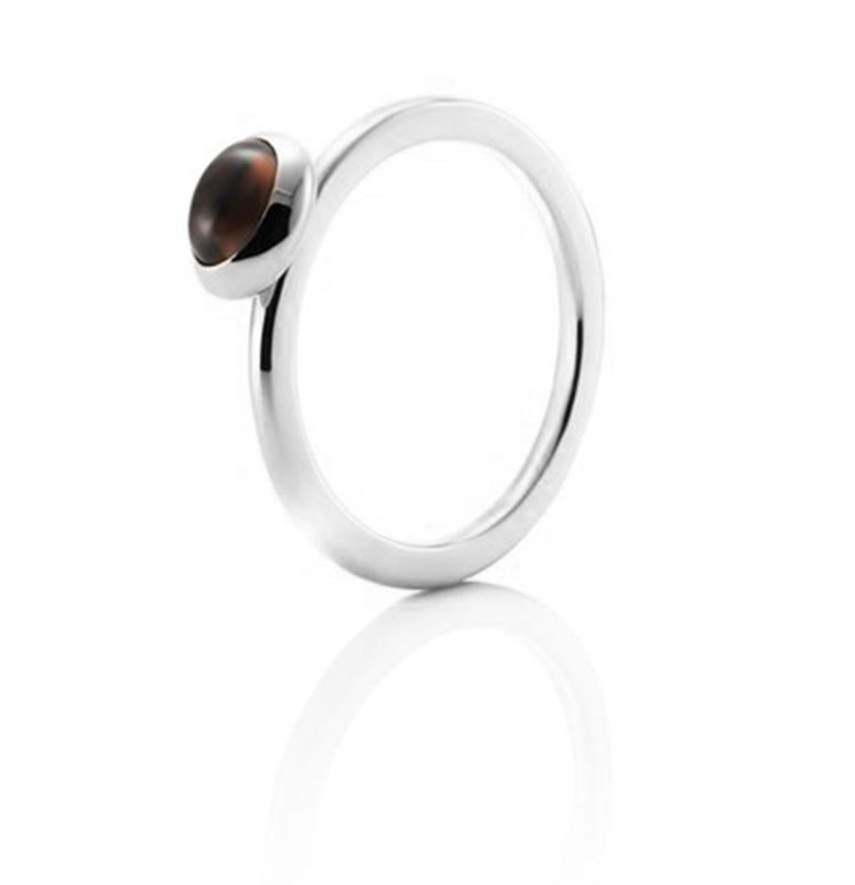 Ring Love Bead Smokey Quartz - Dahlströms Guld