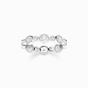 Ring Cirklar Med Vita Stenar Silver Tr2256-051-14-56
