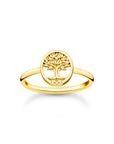 Ring Tree Of Love Med Vita Stenar Guld