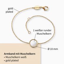 Armband Vit Pärlemor Guld - Dahlströms Guld