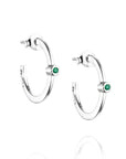 Örhängen Micro Blink Hoops Green Emerald - Dahlströms Guld