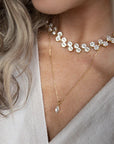 Halsband Petite Navette Gold Crystal