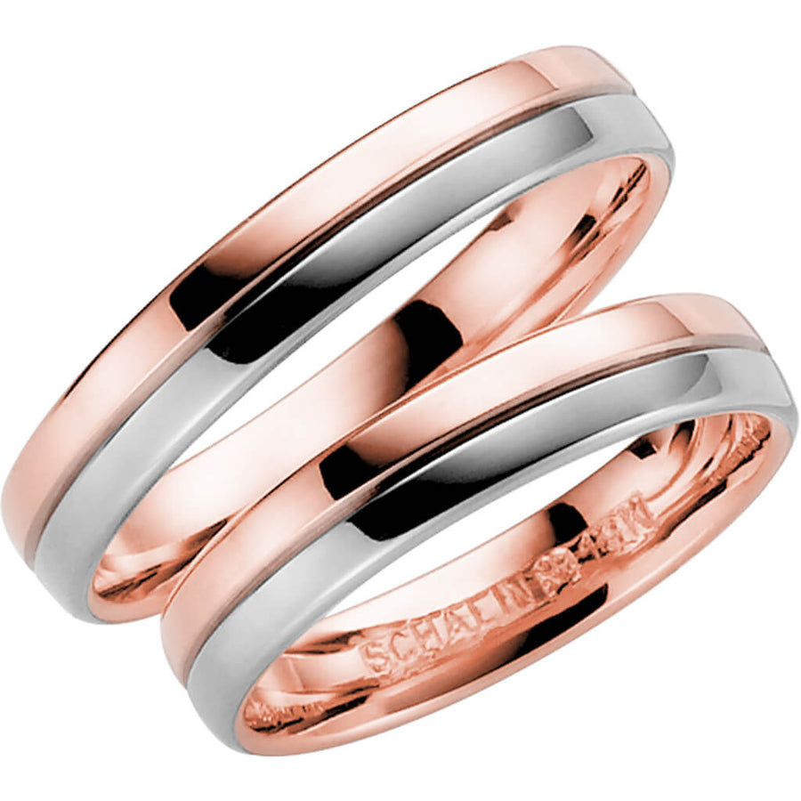 258-4 - Flerfärgad ring i roséguld & vitguld