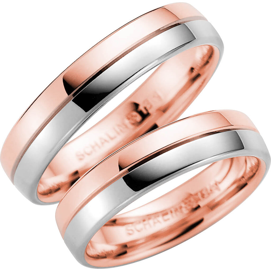 258-5 - Flerfärgad ring i roséguld & vitguld