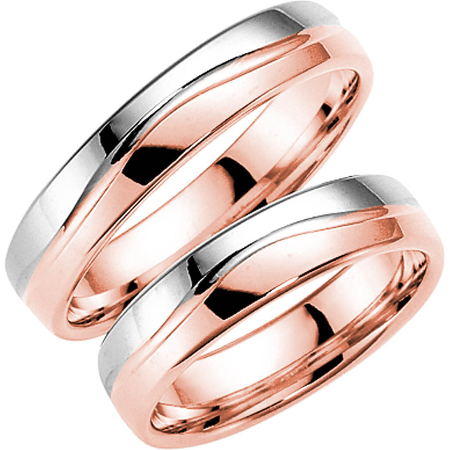 289-5 - Flerfärgad ring i roséguld & vitguld