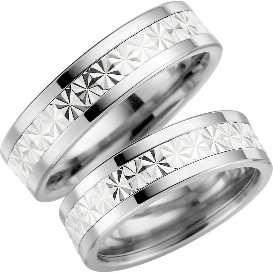 5001-6 - Flerfärgad ring i titan & silver