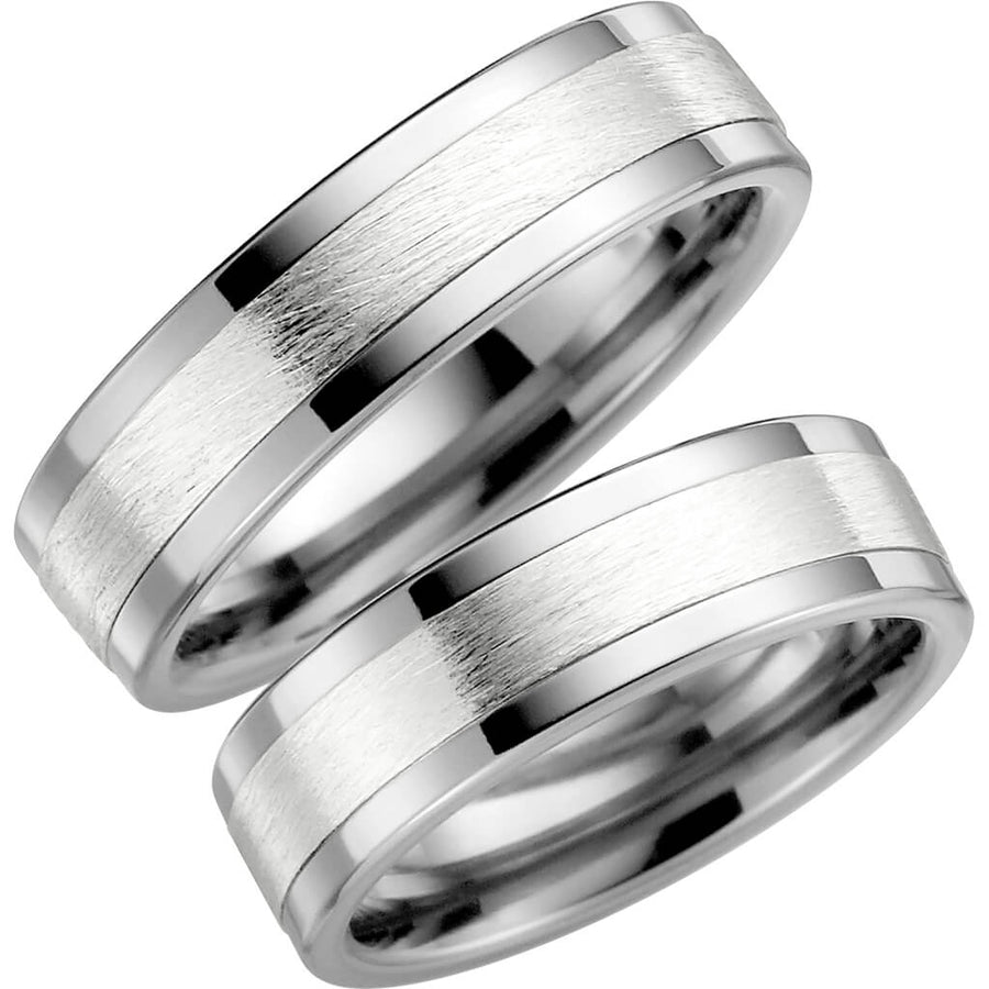 5004-6 - Flerfärgad ring i titan & silver