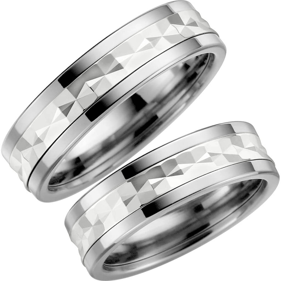 5005-6 - Flerfärgad ring i titan & silver