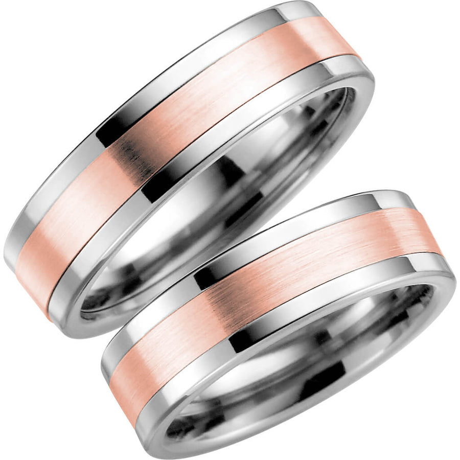 5007-6 - Flerfärgad ring i titan & roséguld
