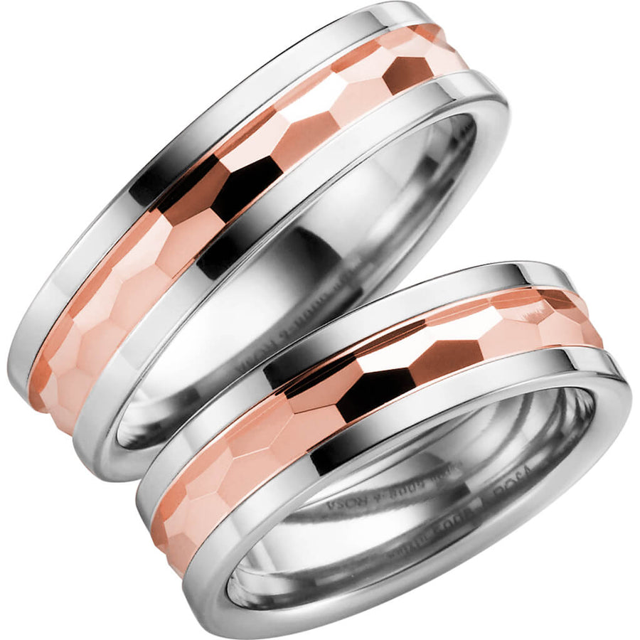 5008-6 - Flerfärgad ring i titan & roséguld