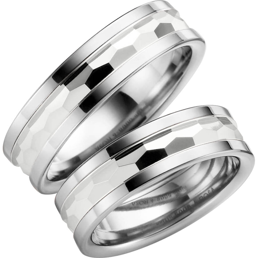 5008-6 - Flerfärgad ring i titan & silver