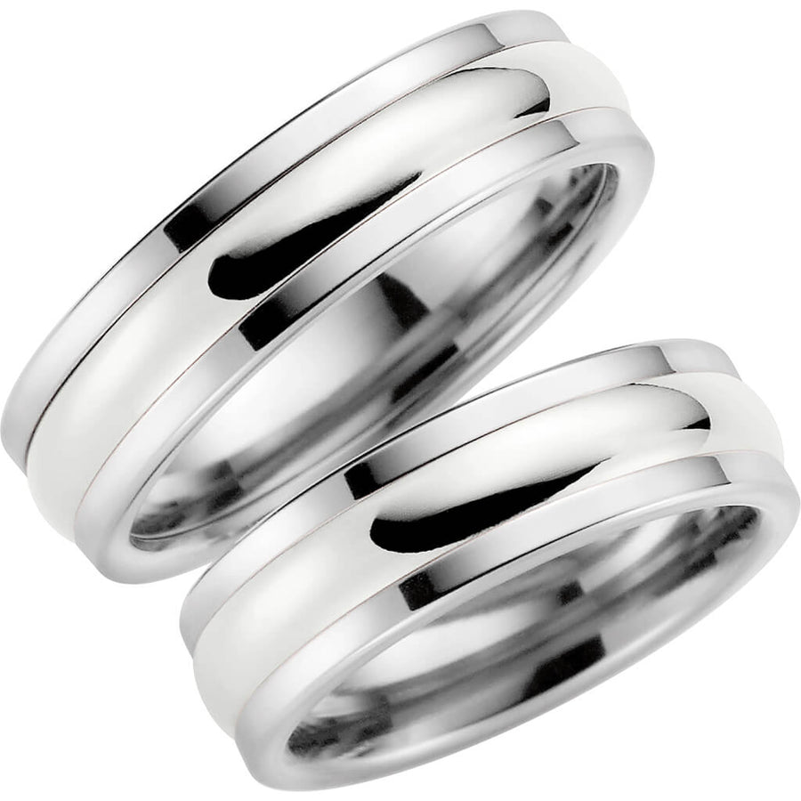 5009-6 - Flerfärgad ring i titan & silver